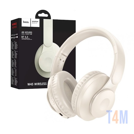 Hoco Wireless Headphones W45 Enjoy Milky White